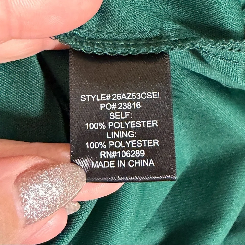 Trixxi Emerald Green Embroidered Ruffle Tiered Mini Dress Sz L